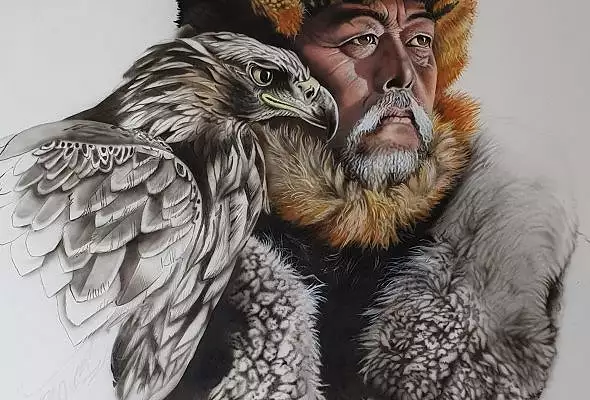 Illustration de Work in progress - "Le chasseur Kazakh"