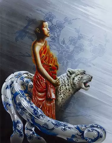 Illustration de "Le Moine et l'Once"